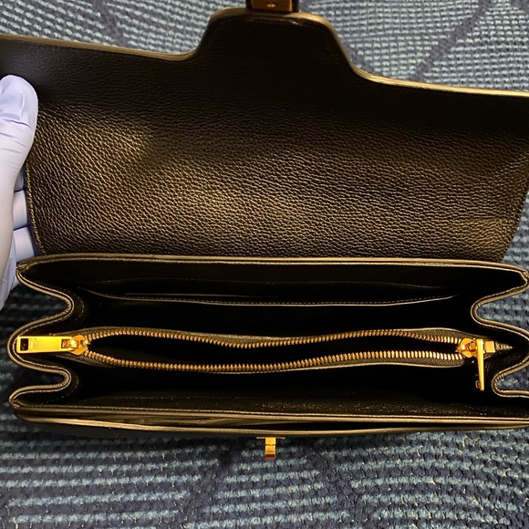 Celine black leather medium 16 satchel - Picture 2 of 5